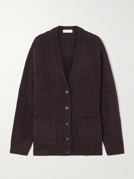  Dries Van Noten   Alpaca Blend Cardigan   Dark Brown 
