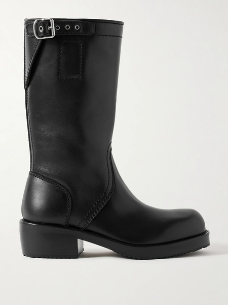  Dries Van Noten   Buckled Leather Boots   Black 