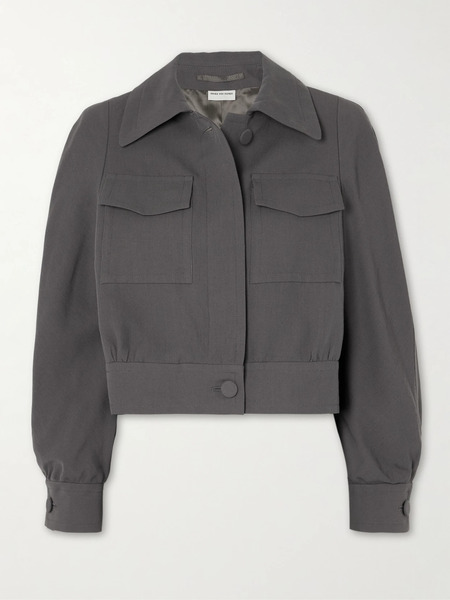  Dries Van Noten   Cropped Wool Blend Jacket   Gray 