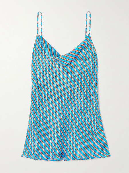  Dries Van Noten   Draped Striped Devoré Satin Camisole   Blue 