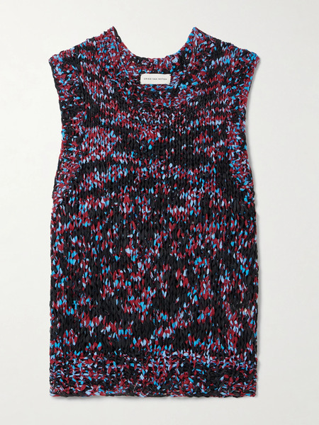  Dries Van Noten   Frayed Printed Cotton Vest   Multi 