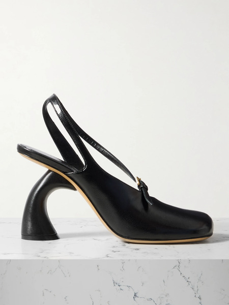  Dries Van Noten   Leather Slingback Pumps   Black 