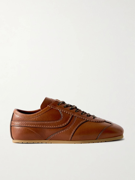  Dries Van Noten   Leather Sneakers   Tan 