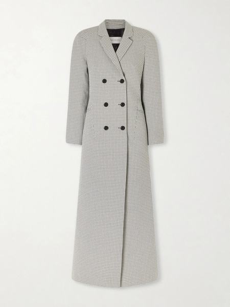  Dries Van Noten   Ronna Checked Long Coat   Gray 