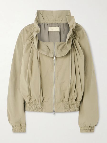  Dries Van Noten   Ruffled Gathered Cotton Blend Jacket   Beige 