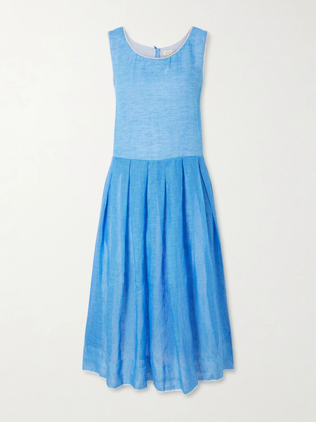  Eka   Basil Linen Midi Dress   Blue 