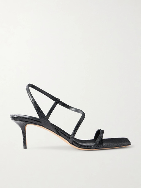  Emme Parsons   Delicat Lizard Effect Leather Sandals   Black 