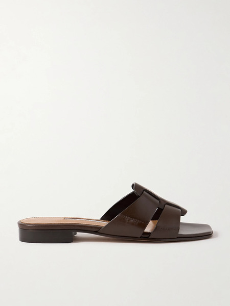  Emme Parsons   Leo Leather Slides   Brown 