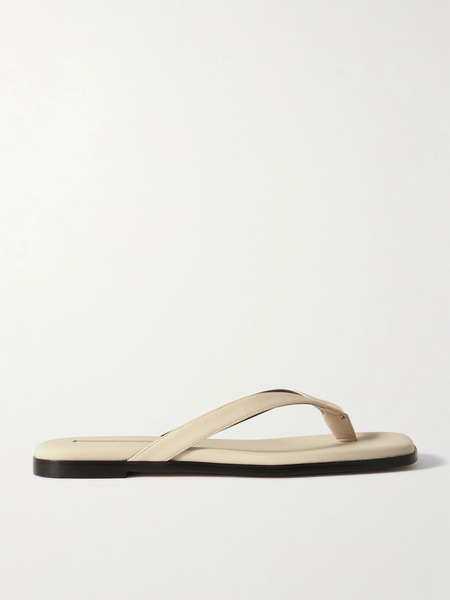  Emme Parsons   Meta Leather Flip Flops   Ivory 