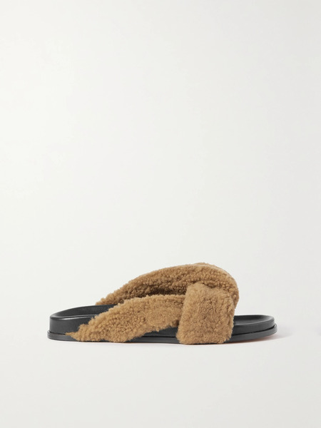  Emme Parsons   Shearling Slides   Taupe 