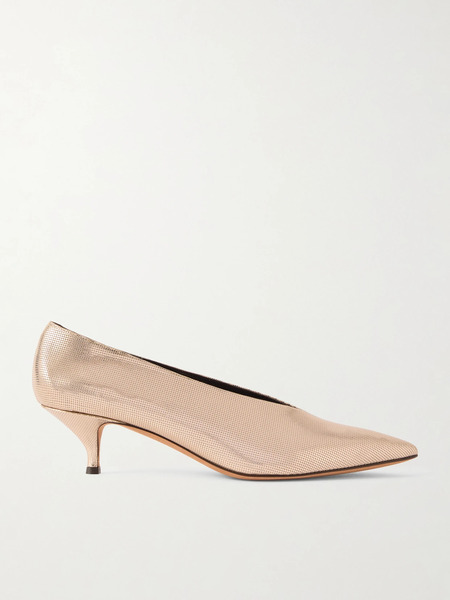  Emme Parsons   Veneto Metallic Textured Leather Pumps   Gold 