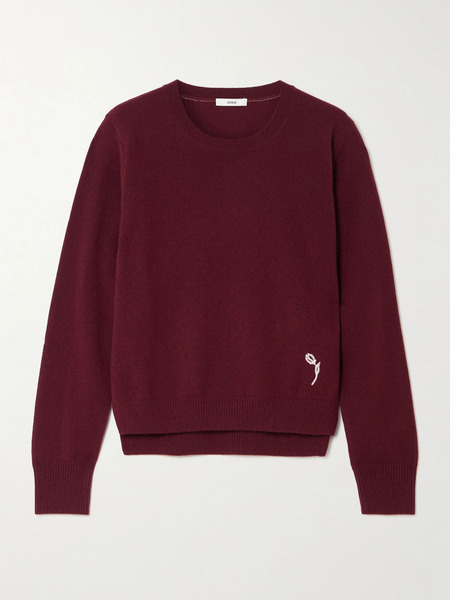  Erdem   Embroidered Cashmere And Wool Blend Sweater   X Small 