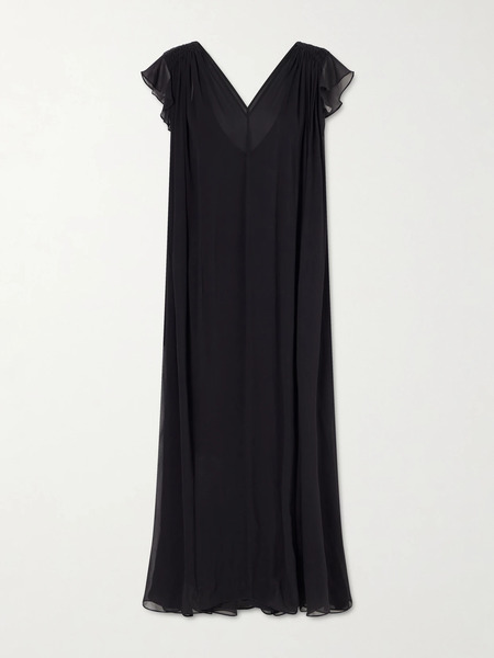  Eres   Midnight Concert Shirred Muslin Maxi Dress   Black 