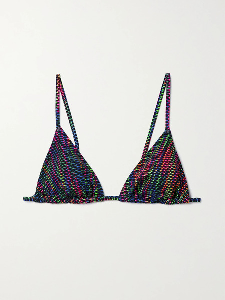  Eres   Rayon Printed Stretch Bikini Top   Multi 