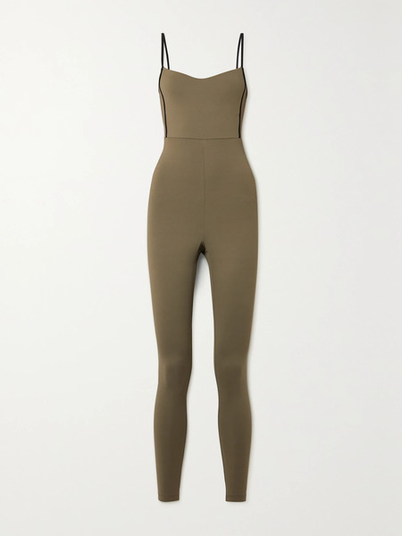  Ernest Leoty   Adeline Two Tone Stretch Jumpsuit   Dark Green 