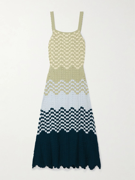  Escvdo   Marea Crocheted Cotton Maxi Dress   Blue 