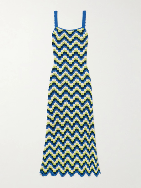  Escvdo   Marea Crocheted Cotton Maxi Dress   Blue 