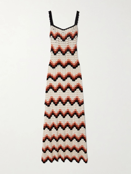  Escvdo   Marea Crocheted Cotton Maxi Dress   Neutral 
