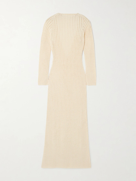  Escvdo   Misha Open Back Crocheted Cotton Maxi Dress   Ivory 