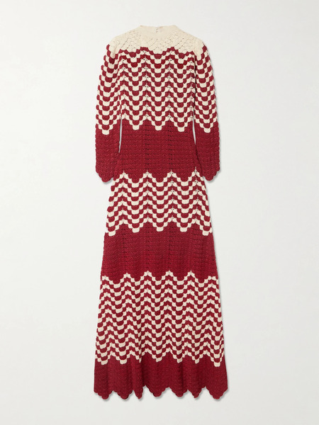  Escvdo   Musa Crocheted Cotton Maxi Dress   Burgundy 