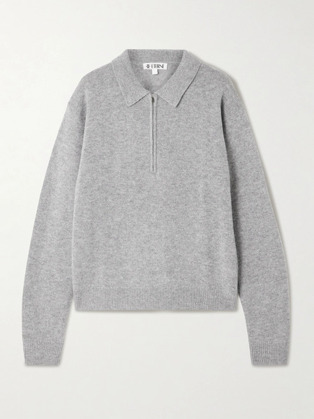  éterne   Blaise Cashmere Half Zip Sweater   Gray 