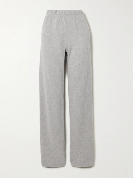  éterne   Embroidered Cotton And Modal Blend Jersey Sweatpants   Gray 