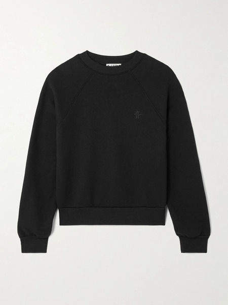  éterne   Embroidered Cotton And Modal Blend Jersey Sweatshirt   Black 