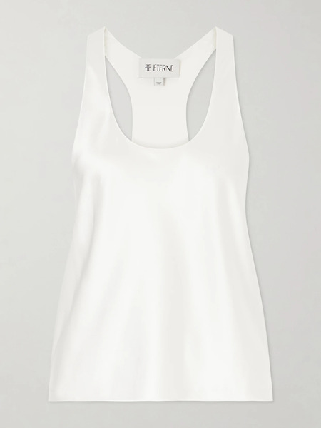  éterne   Hedi Silk Blend Satin Tank   Ivory 