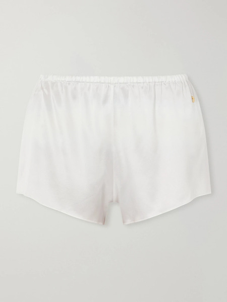  éterne   Lane Silk Blend Satin Shorts   Ivory 