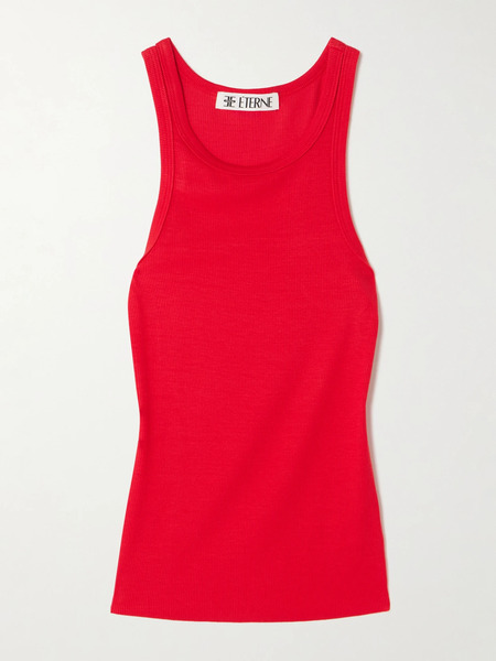  éterne   Ribbed Stretch Jersey Tank   Red 