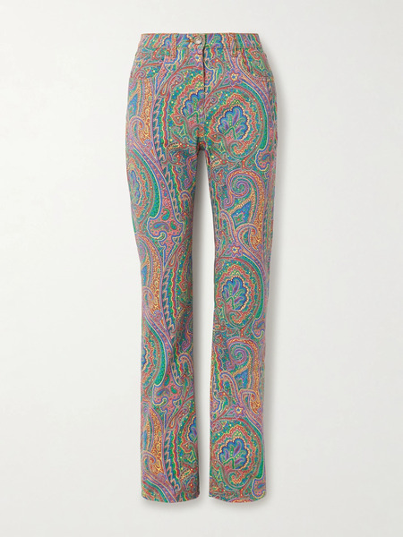  Etro   Printed Straight Leg Jeans   Multi 