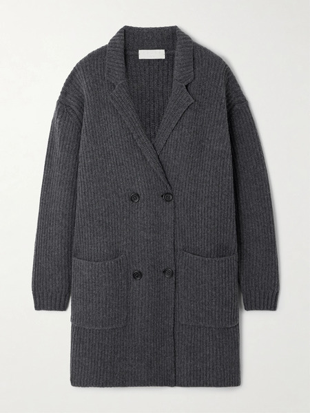  Falke Ergonomic Sport System   Double Breasted Ribbed Wool Cardigan   Gray 