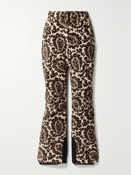  Fendi   Printed Velvet Bootcut Ski Pants   Beige 