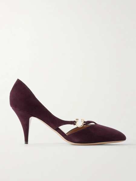  Ferragamo   Moreen 70 Suede Pumps   Burgundy 