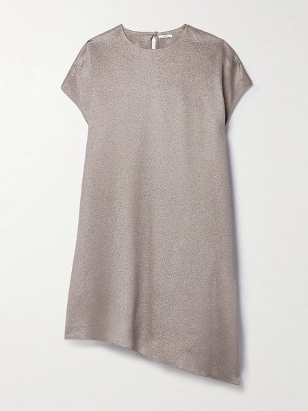  Fforme   Angee Asymmetric Metallic Cloqué Mimi Dress   Mushroom 