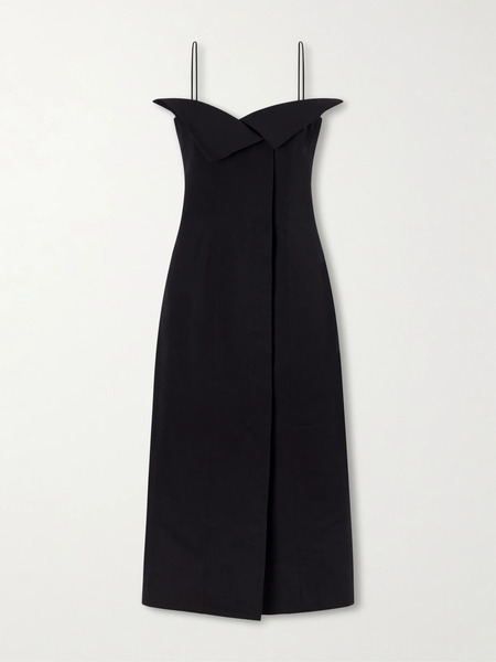  Fforme   Cotton And Silk Blend Maxi Dress   Black 