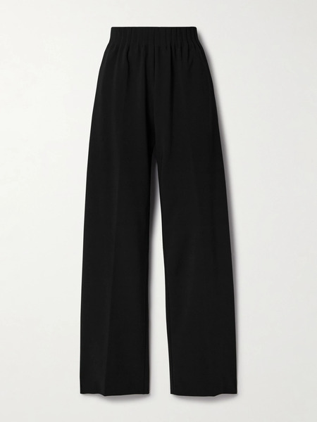  Fforme   Maud Wool Blend Crepe Wide Leg Pants   Black 