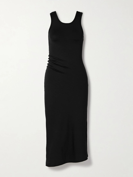  Fforme   Reva Stretch Silk Midi Dress   Black 