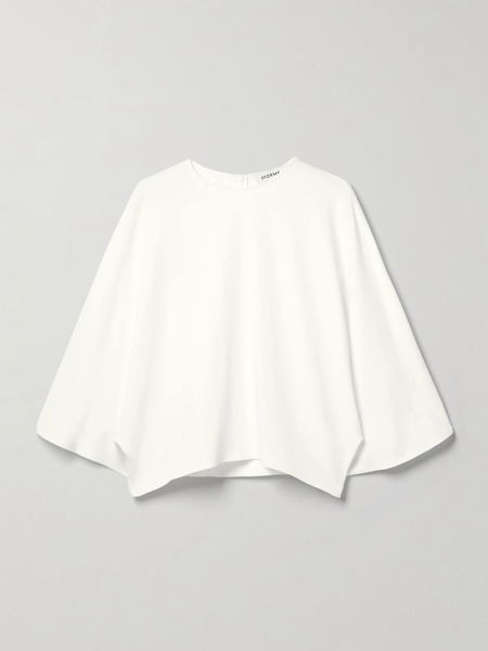  Fforme   Tala Pleated Crepe Top   White 