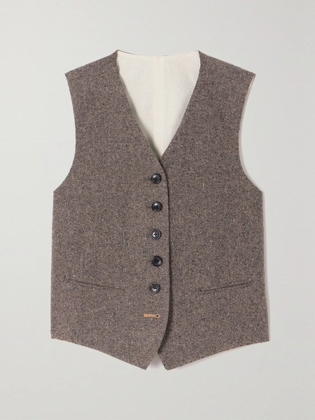  Fortela   Demi Mélange Wool Blend Tweed Vest   Gray 