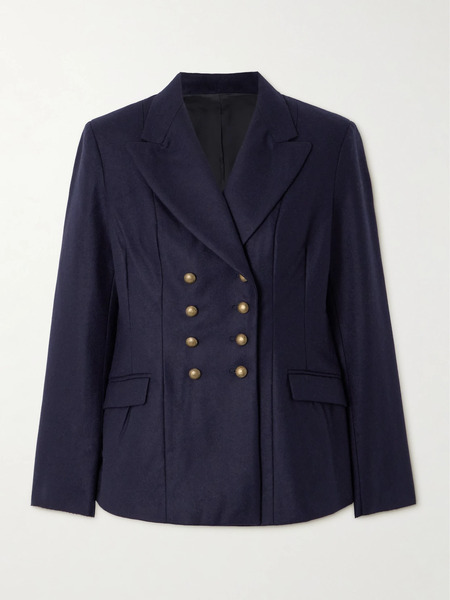  Fortela   Double Breasted Wool Felt Blazer   Navy 