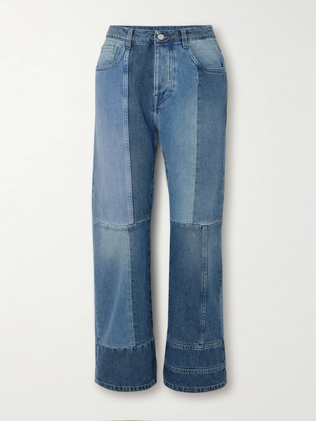  Fortela   Patchwork Straight Leg Jeans   Blue 