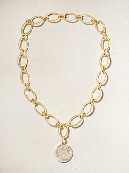  Foundrae   Balance Oval Infinity 18 Karat Gold Diamond Necklace   One Size 