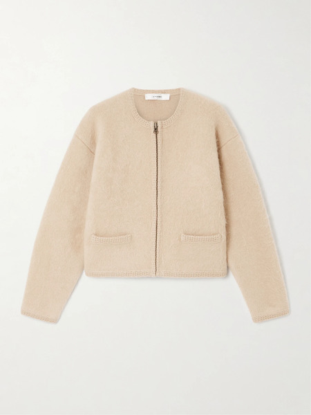  Frame   Brushed Wool Blend Cardigan   Cream 