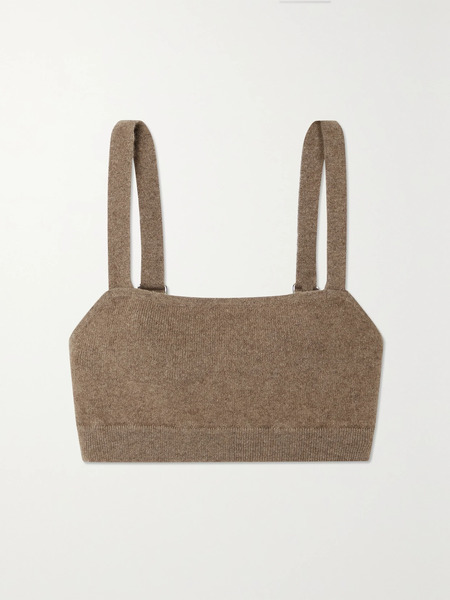  Frame   Cropped Cashmere Top   Beige 