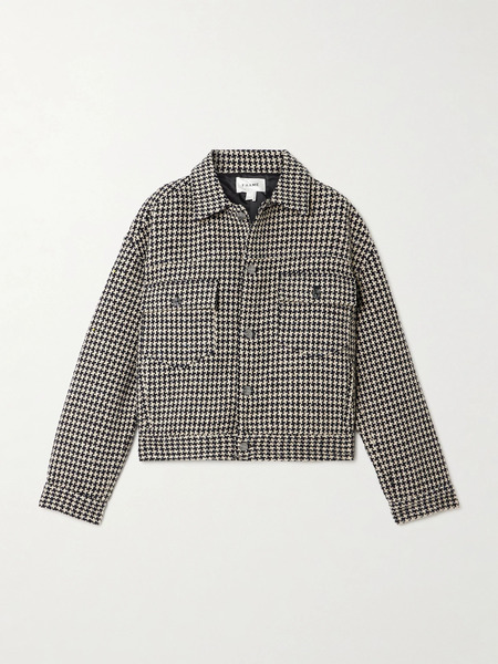  Frame   Houndstooth Tweed Jacket   Black 