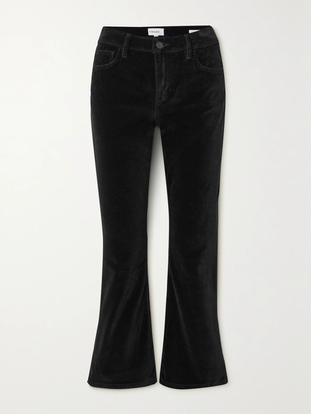  Frame   Le Crop Mini Boot Velvet Bootcut Pants   Black 