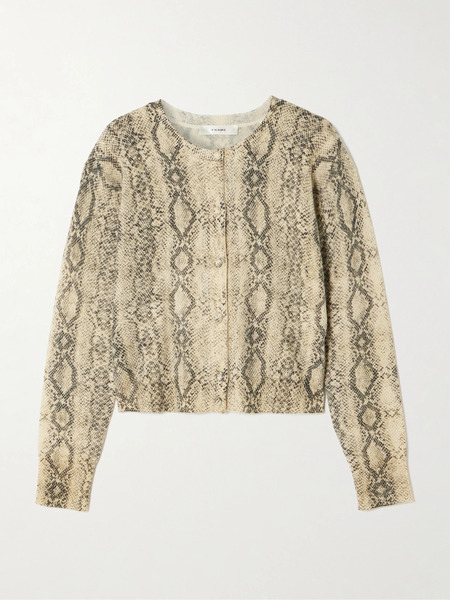  Frame   Snake Print Cashmere Cardigan   Snake Print 