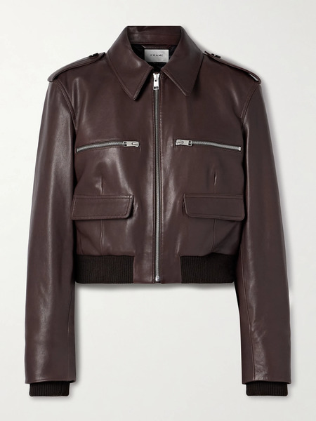  Frame   The Aviator Leather Jacket   Brown 