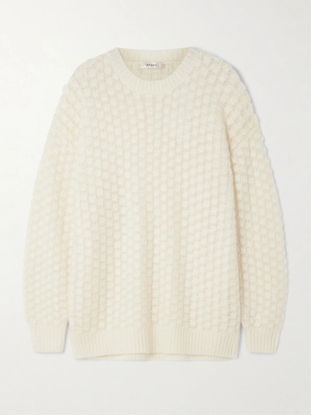  Frame   The Cloud Crew Open Knit Sweater   Cream 